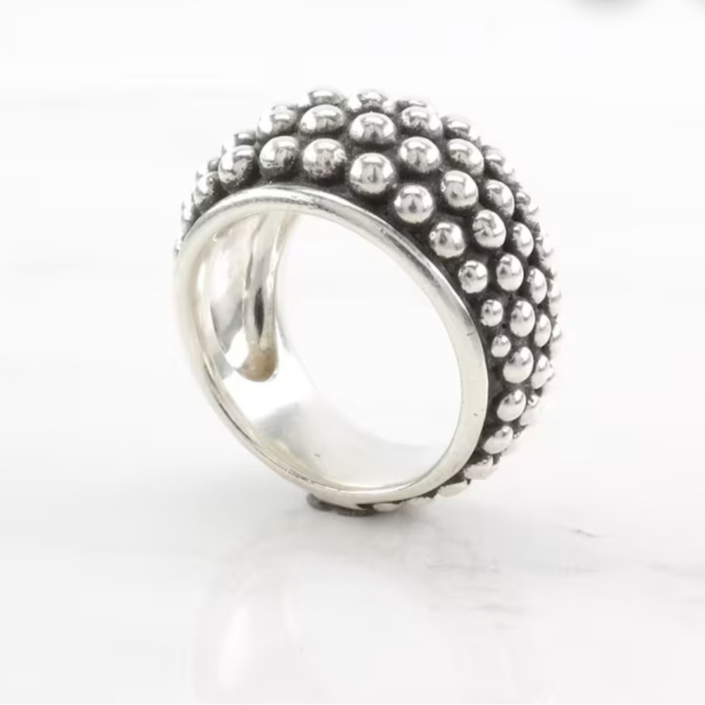 Vintage Michael Dawkins Sterling Silver Ring, Brutalist Oxidized Finish, Size 9